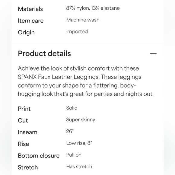 SPANX Black Faux Leather Leggings NWT 🏷️ - Picture 7 of 7